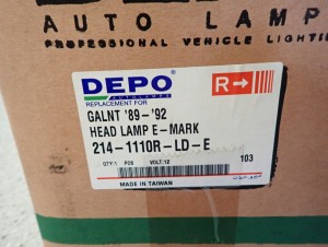 MITSUBISHI GALANT 88-92 REFLKTOR PRAWY LAMPA PRZEDNIA PRAWA NOWA DEPO 5/7 MINIATURA