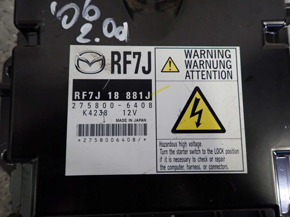 MAZDA 6 MAZDA6 GG 05-07 2.0D RF7J ZESTAW STARTOWY KOMPUTER STACYJKA 2/5