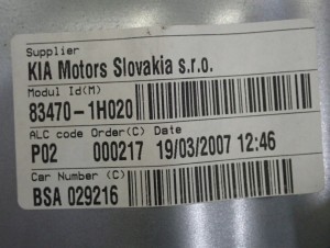 KIA CEED HATCHBACK 06- PODNOŚNIK SZYBY TYLNY LEWY 3/5 MINIATURA