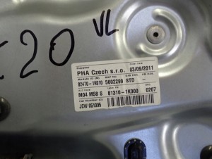 HYUNDAI IX20 HB 5D 09- PODNOŚNIK SZYBY PRZEDNI LEWY 3/4 MINIATURA