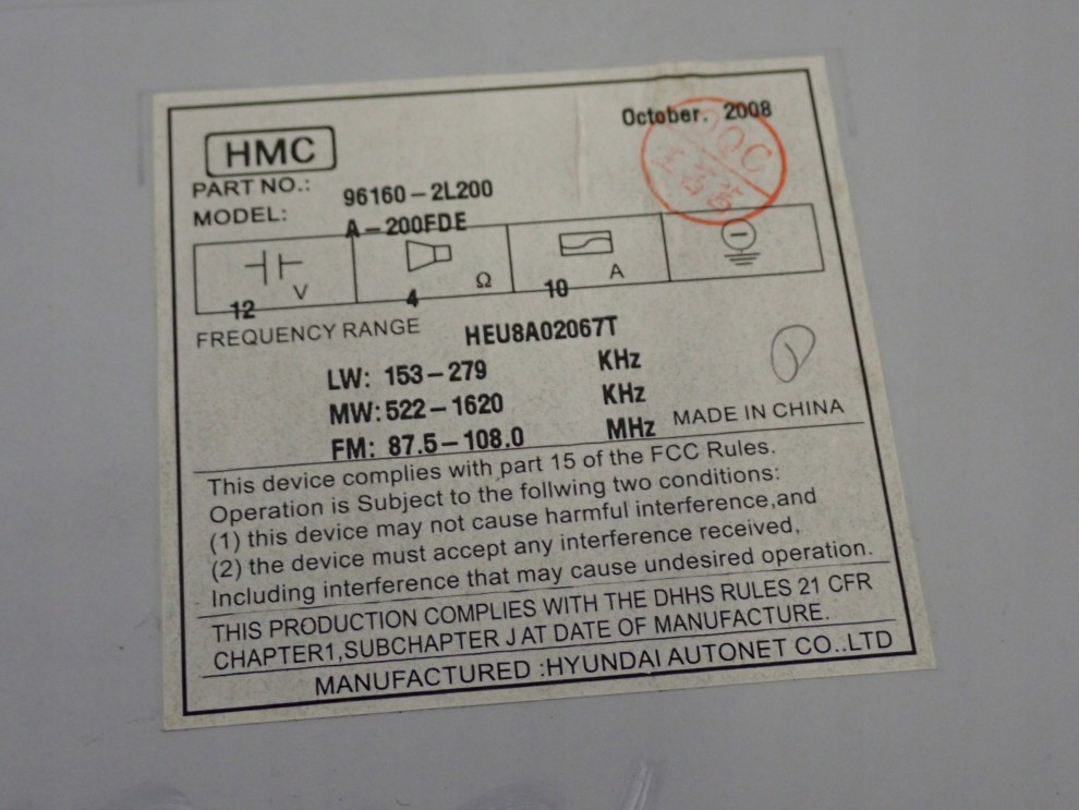 HYUNDAI i30 07-11 RADIO CD 4/4