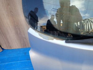 NISSAN MICRA K12 03- KLAPA BAGAŻNIKA SZYBA TYLNA KY0 6/9 MINIATURA