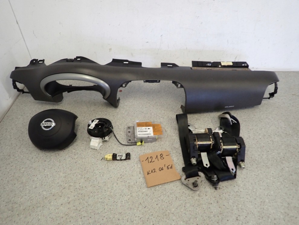 NISSAN MICRA K12 06-07 PODUSZKI POWIETRZNE SRSY AIRBAGI EU CIEMNO SZARE 2/11