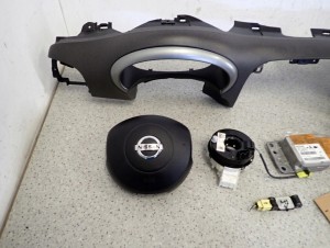 NISSAN MICRA K12 06-07 PODUSZKI POWIETRZNE SRSY AIRBAGI EU CIEMNO SZARE 3/11 MINIATURA