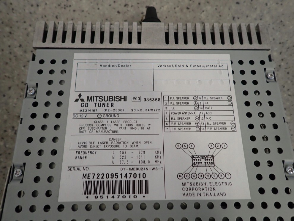 MITSUBISHI COLT 09-12 RADIO FABRYCZNE RADIOODTWARZACZ 6/7