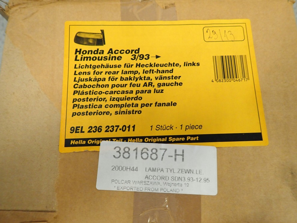 HONDA ACCORD 93-95 EUROPA LAMPA TYLNA LEWA NOWA ORYGINAŁ 6/6